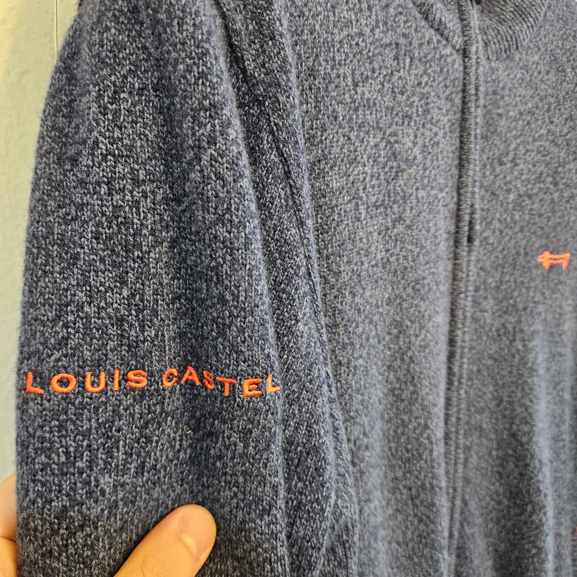 100(L)루이까스텔 네이비 집업 니트 가디건 상품이미지2