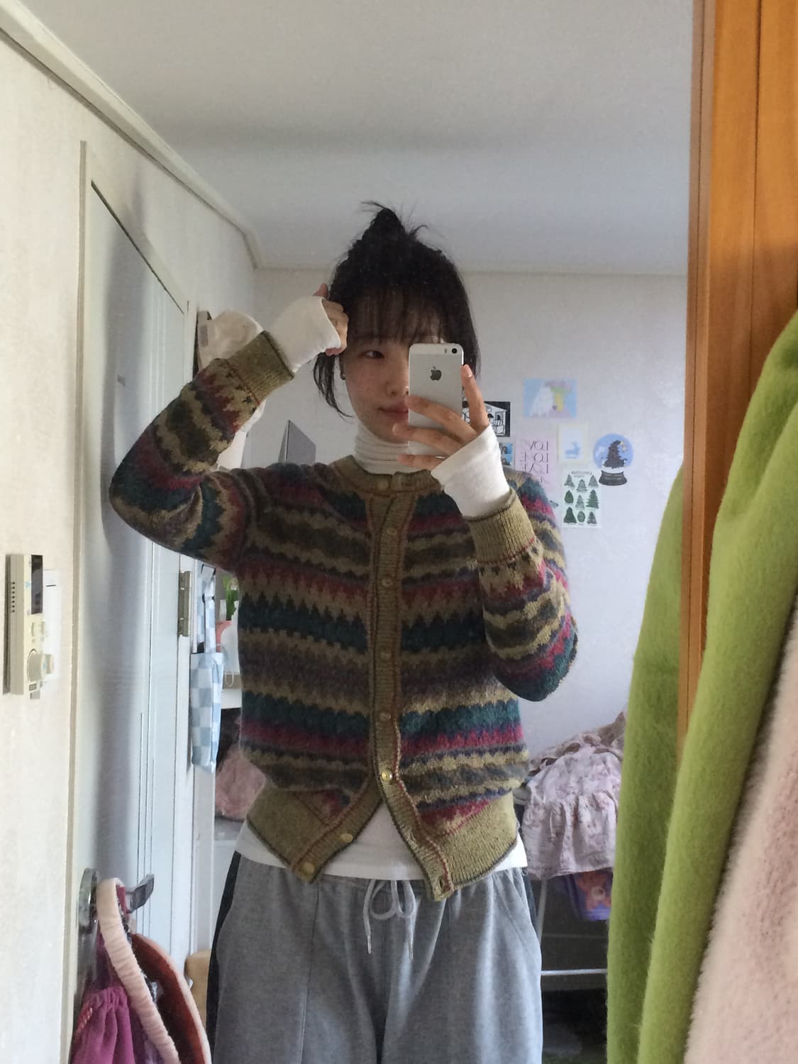 빈티지 fil magie 스트라이프 버튼 니트 가디건  상품이미지1