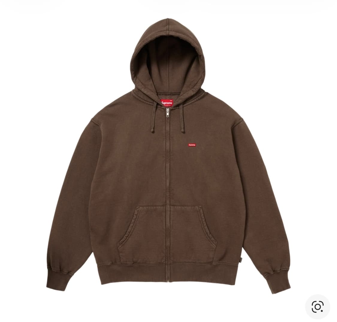 슈프림 스몰 박스 집업 후드 스웨트셔츠 다크 브라운 - 25FW XL 상품이미지1