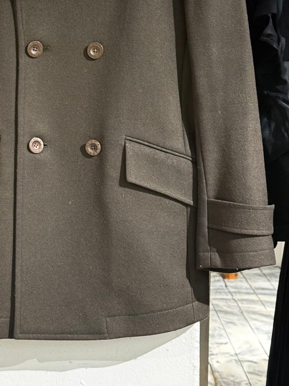 버버리 블랙라벨 다크브라운 울 피코트 상품이미지5