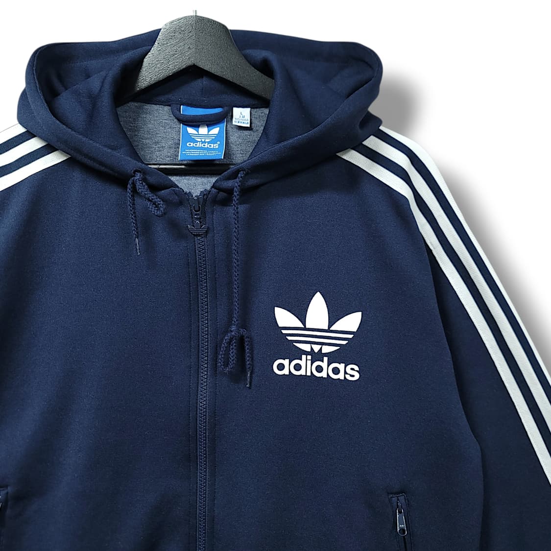 [L] 아디다스 네이비&화이트라인 파이어버드 플락 트랙탑 후드 집업 상품이미지3