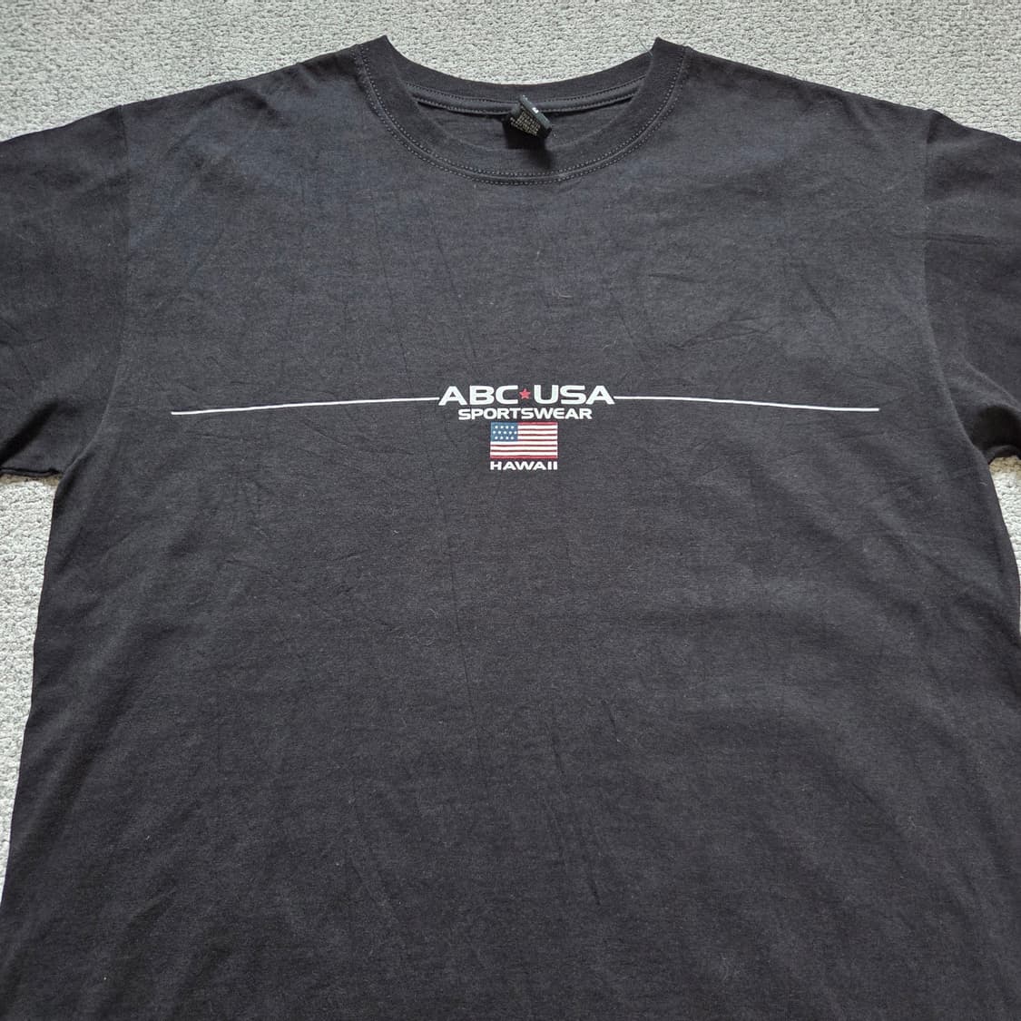 90s 미국제 ABC USA 반팔 티셔츠 M-슬림L(95-100) 상품이미지2