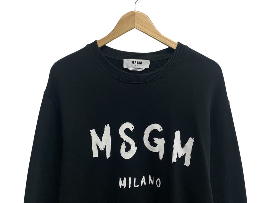 MSGM 브러쉬드 로고 블랙 코튼 스웨트 XL 상품이미지2