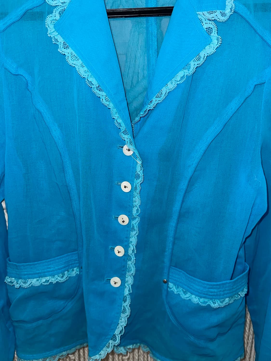 레이스 시스루 슬림 자켓 블라우스 상품이미지3