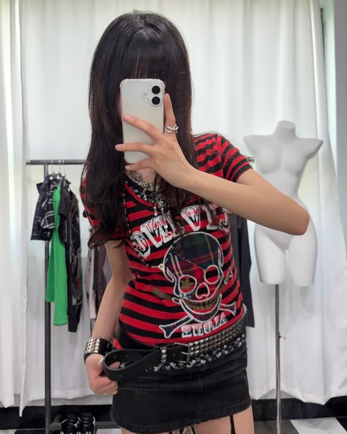 🎸레드 스트라이프 펑크 티셔츠🎸 상품이미지4
