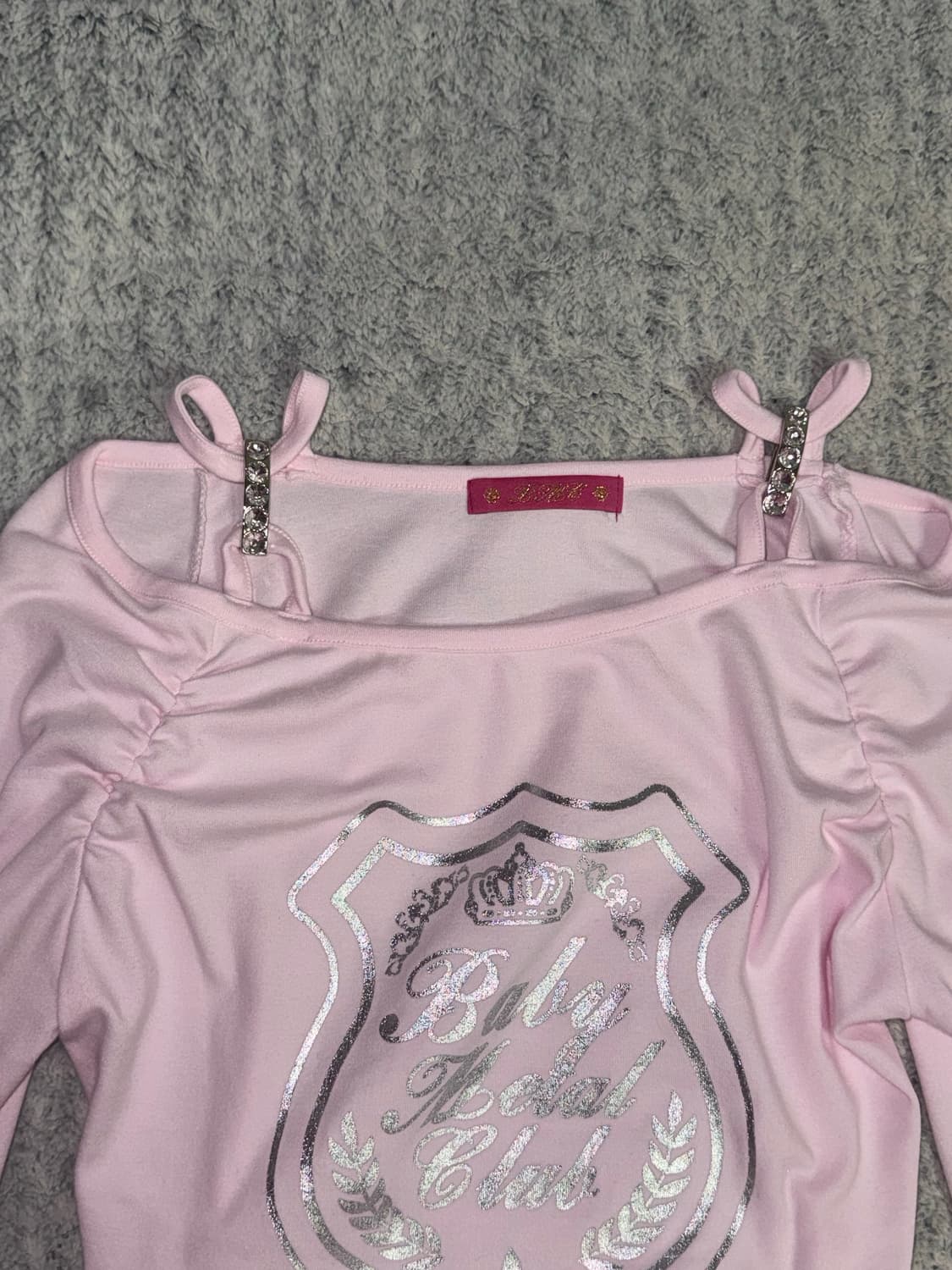 베이비메탈클럽 베메클 다이아몬드 로고 탑 핑크 상품이미지1