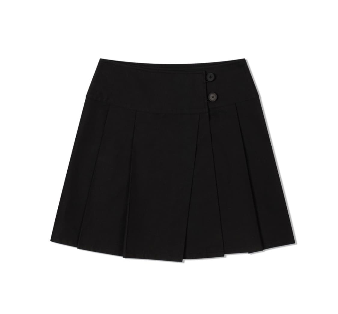 미세키서울 미디 랩 스커트 블랙 상품이미지1