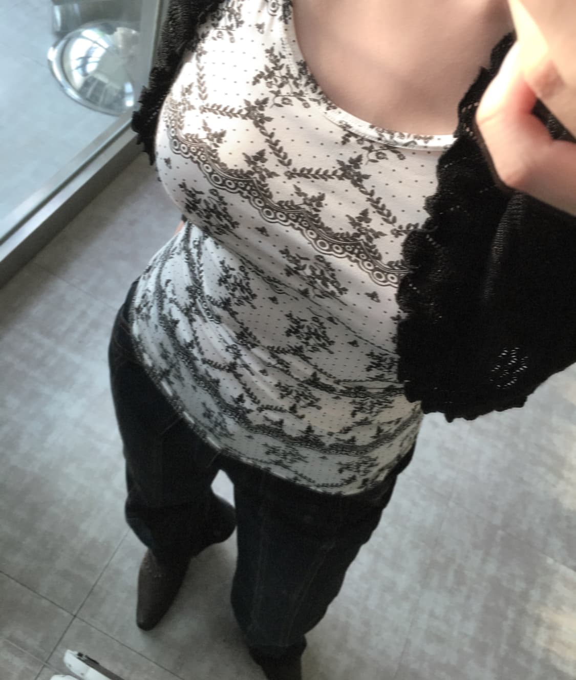 vintage lace print tank top 상품이미지3