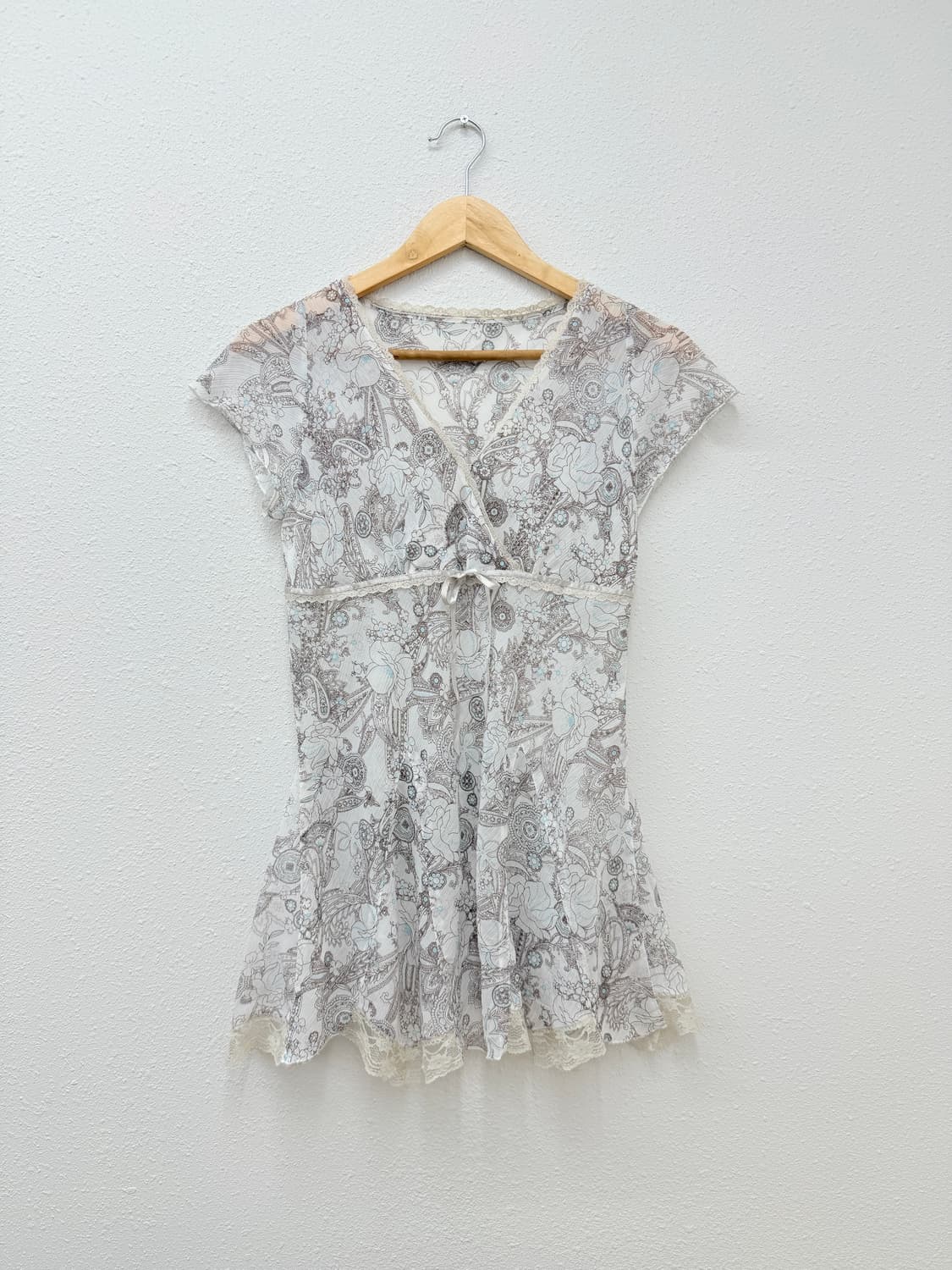 빈티지 레이스 시스루 레이어드 미니 원피스 상품이미지3