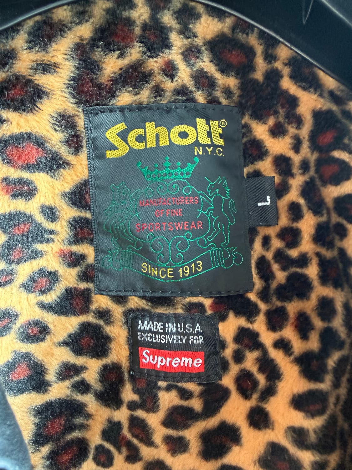 슈프림 쇼트 24FW 레더 레이서 자켓 블랙 L 상품이미지2