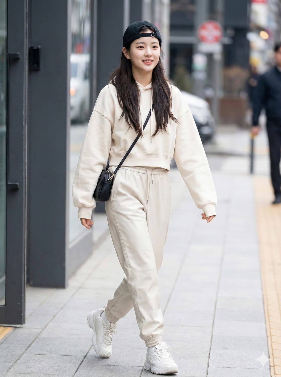 자라 가죽코팅 아이보리 조거 팬츠_28 상품이미지1