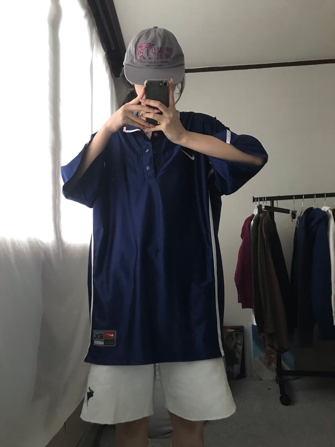 나이키 00s 네이비 새틴 반팔티셔츠 상품이미지7