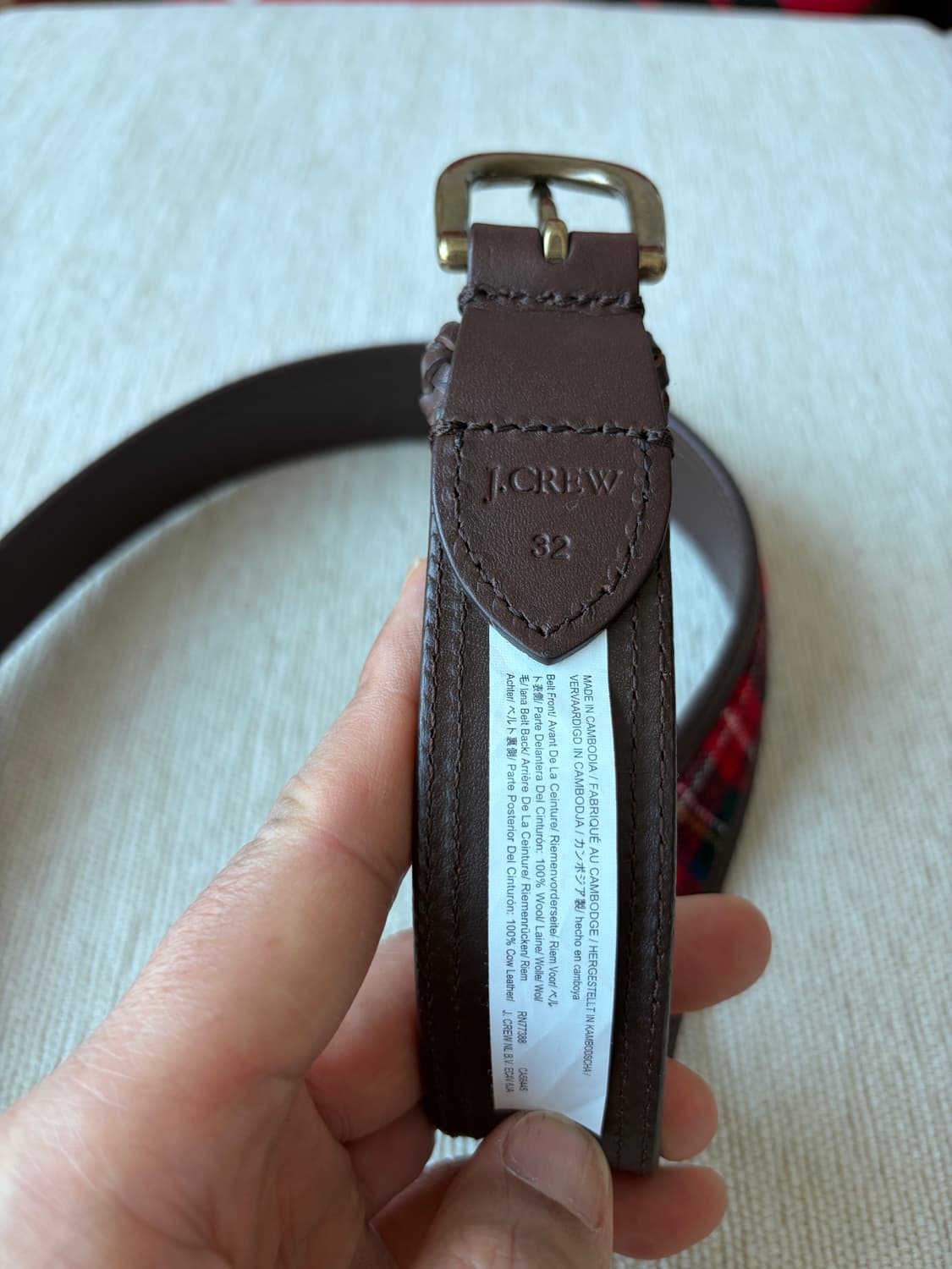 J.CREW x Abraham Moon & Sons 타탄체크 레더 벨트  상품이미지6