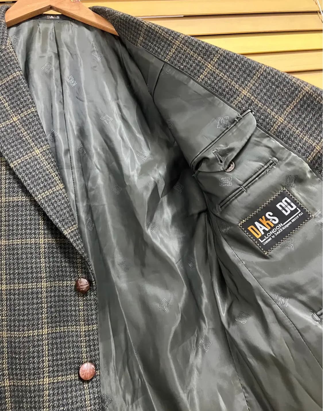 닥스 남성 카키브라운 체크 울캐시미어자켓 97-88-170 상품이미지5