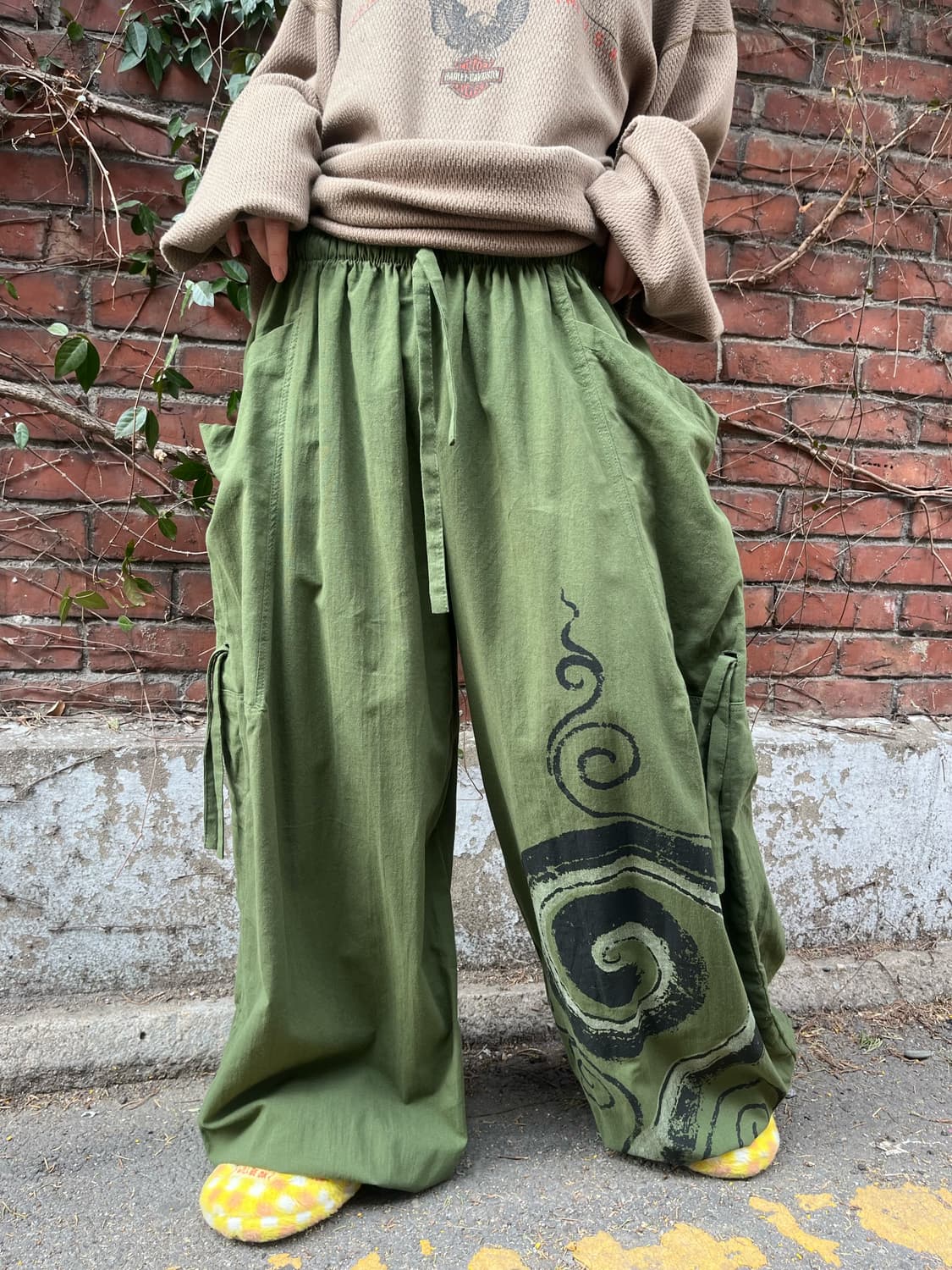 히피 에스닉 문양 와이드 벌룬 팬츠 상품이미지5