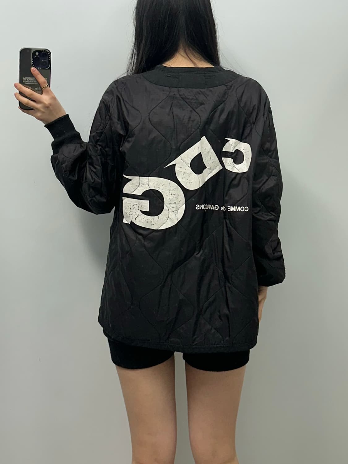 꼼데가르송 x 알파인더스트리 빅로고 블랙 퀼팅 자켓  상품이미지2