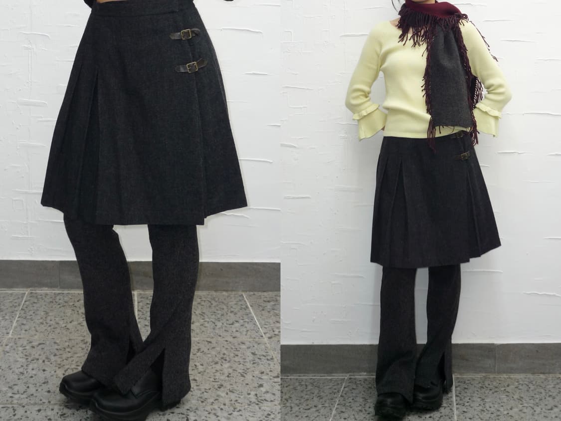 Twin buckle wrap skirt 상품이미지1