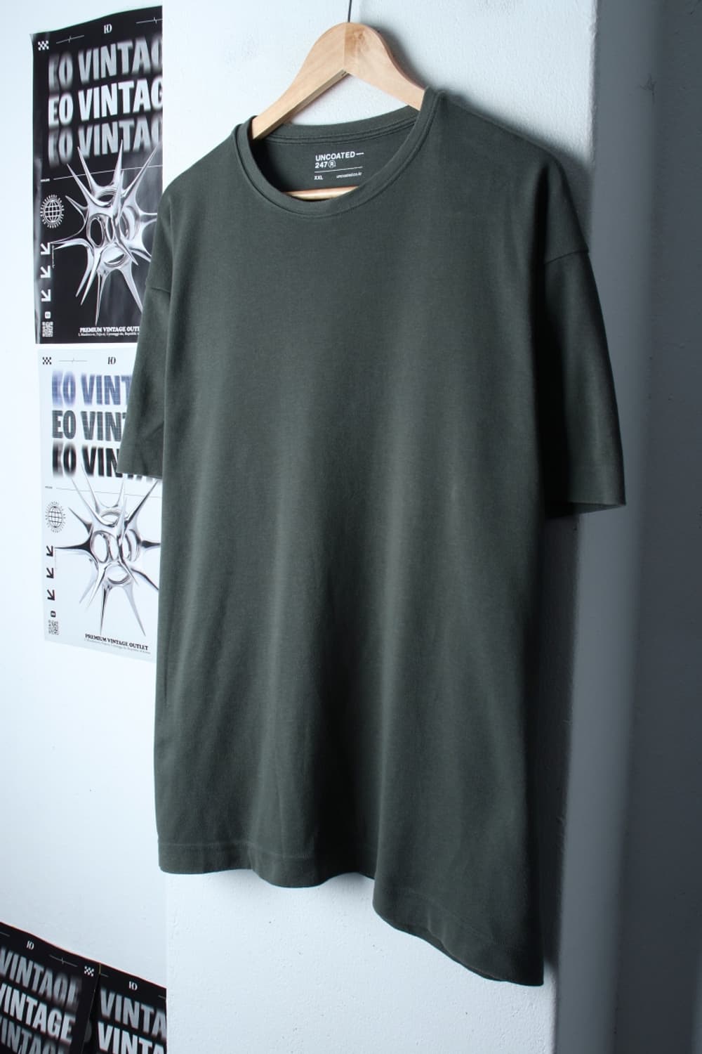 (2XL) 언코티드 반팔 티셔츠 빅사이즈 그린 무지-H31000 상품이미지1