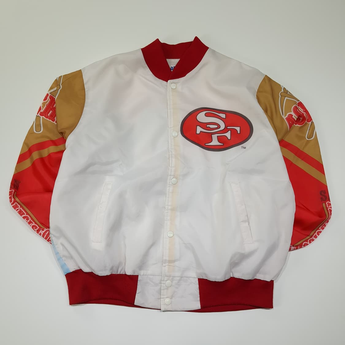 CL303 L 초크라인 90s 미국판 폴리 화이트레드골드 자켓 상품이미지1