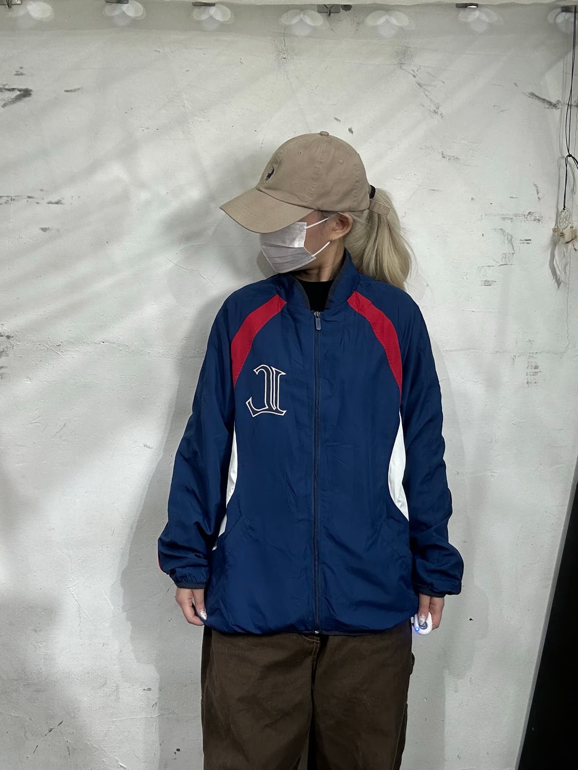 일본 빈티지 lions 네이비 유니폼 바람막이 자켓 M 상품이미지2