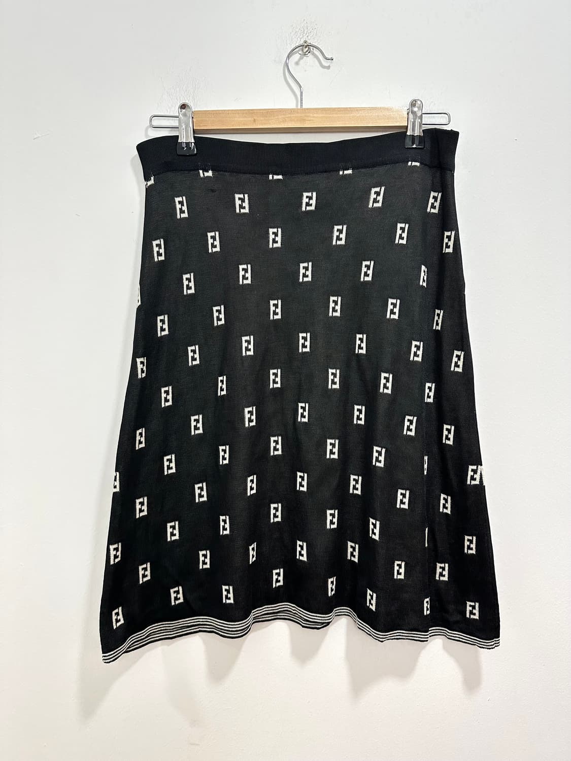 00s 펜디 주카 FF 모노그램 패턴 니트 미디 스커트 상품이미지2