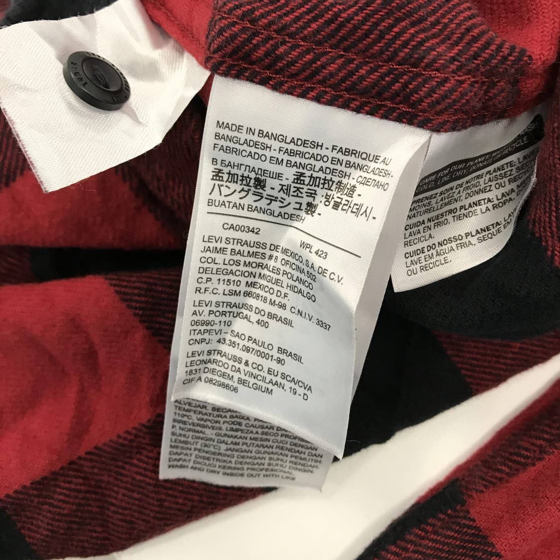 리바이스 버팔로 레드 체크셔츠 [L] 상품이미지6