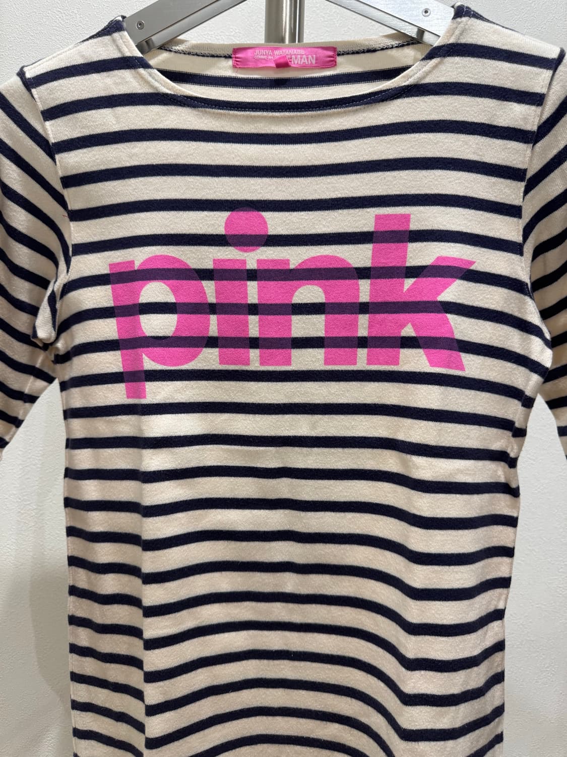준야와타나베 12ss “pink" 스트라이프 7부 슬리브 상품이미지4