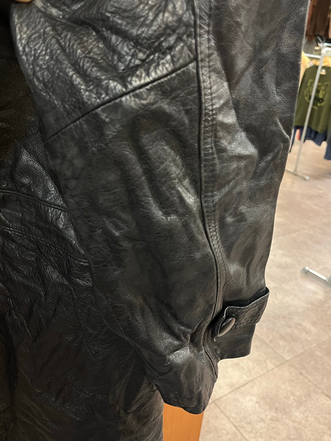 빈티지 카라 가죽 레더자켓 블랙 L #csz2597 상품이미지8