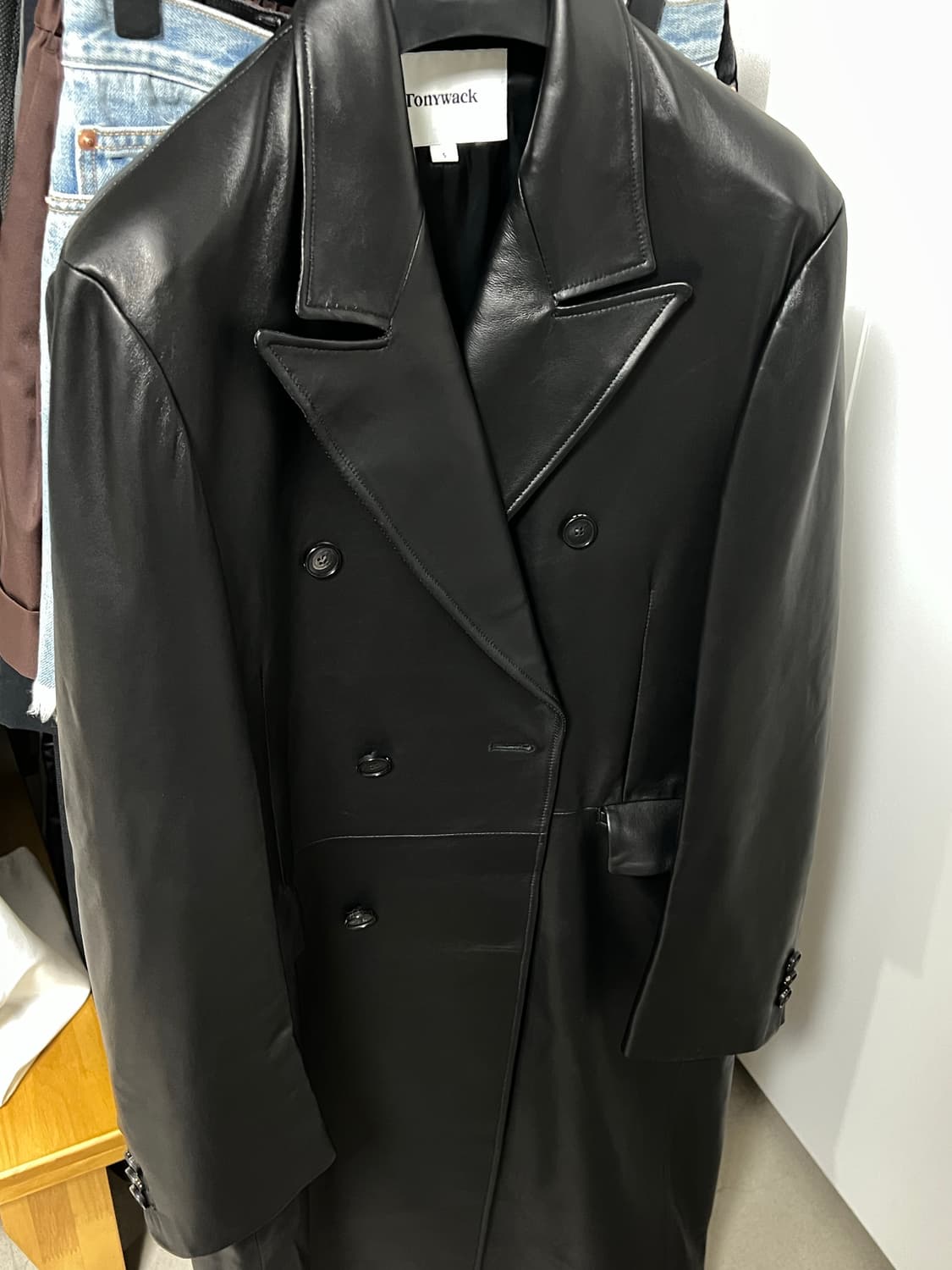 토니웩 24FW 나파 레더 더블코트 (S 새상품) 상품이미지3