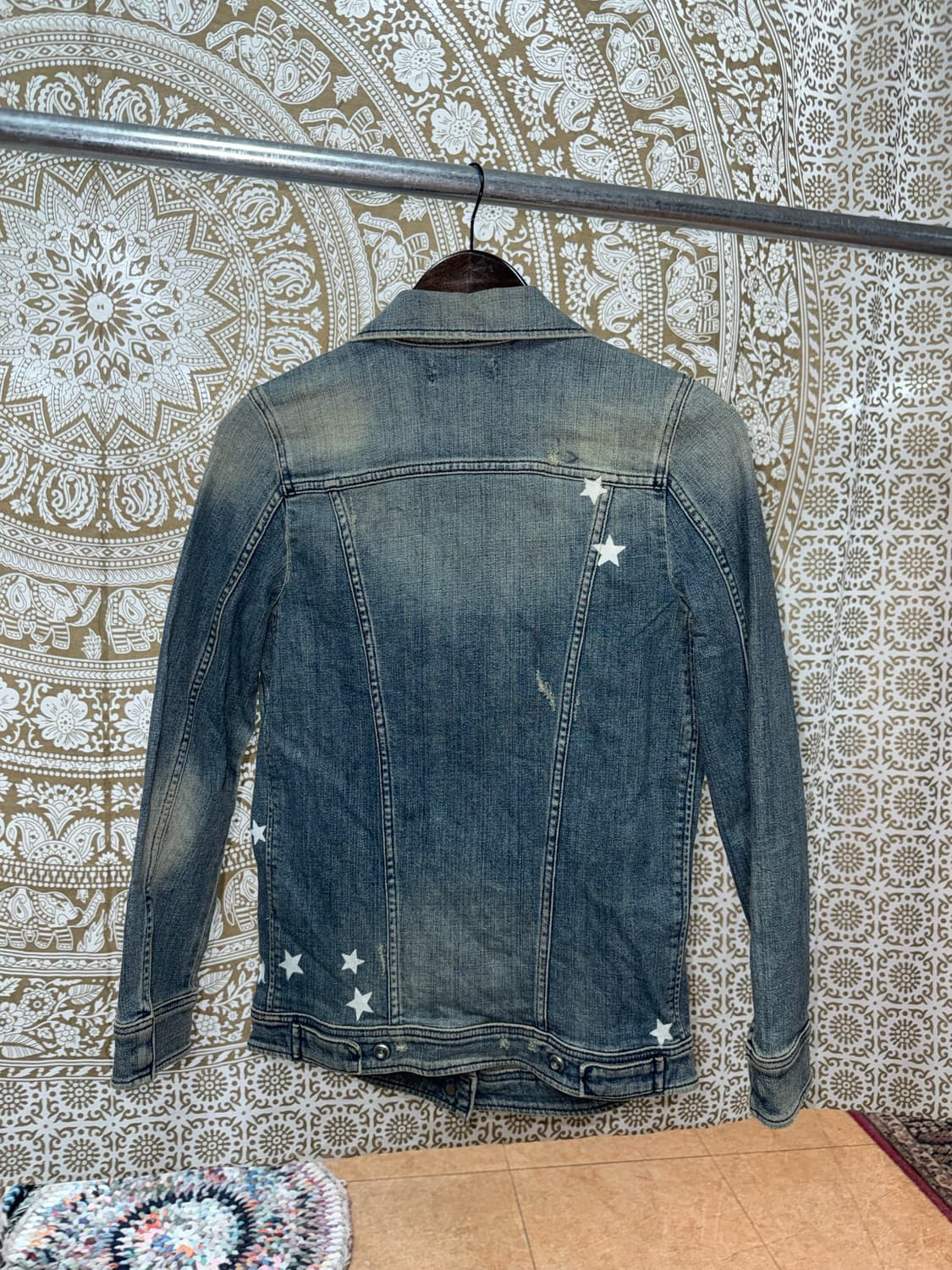 디젤 빈티지 여성 별 프린팅 데님 트러커 자켓  상품이미지4