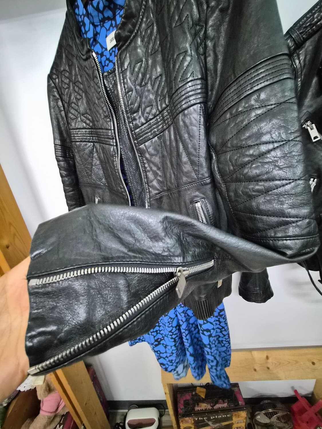 마쥬 양가죽 집업 블루종 상품이미지4