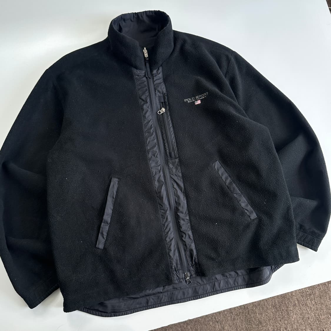 Polo Sport 폴로 스포츠 90‘s 블랙 플리스 우븐 리버시블 자켓 상품이미지2