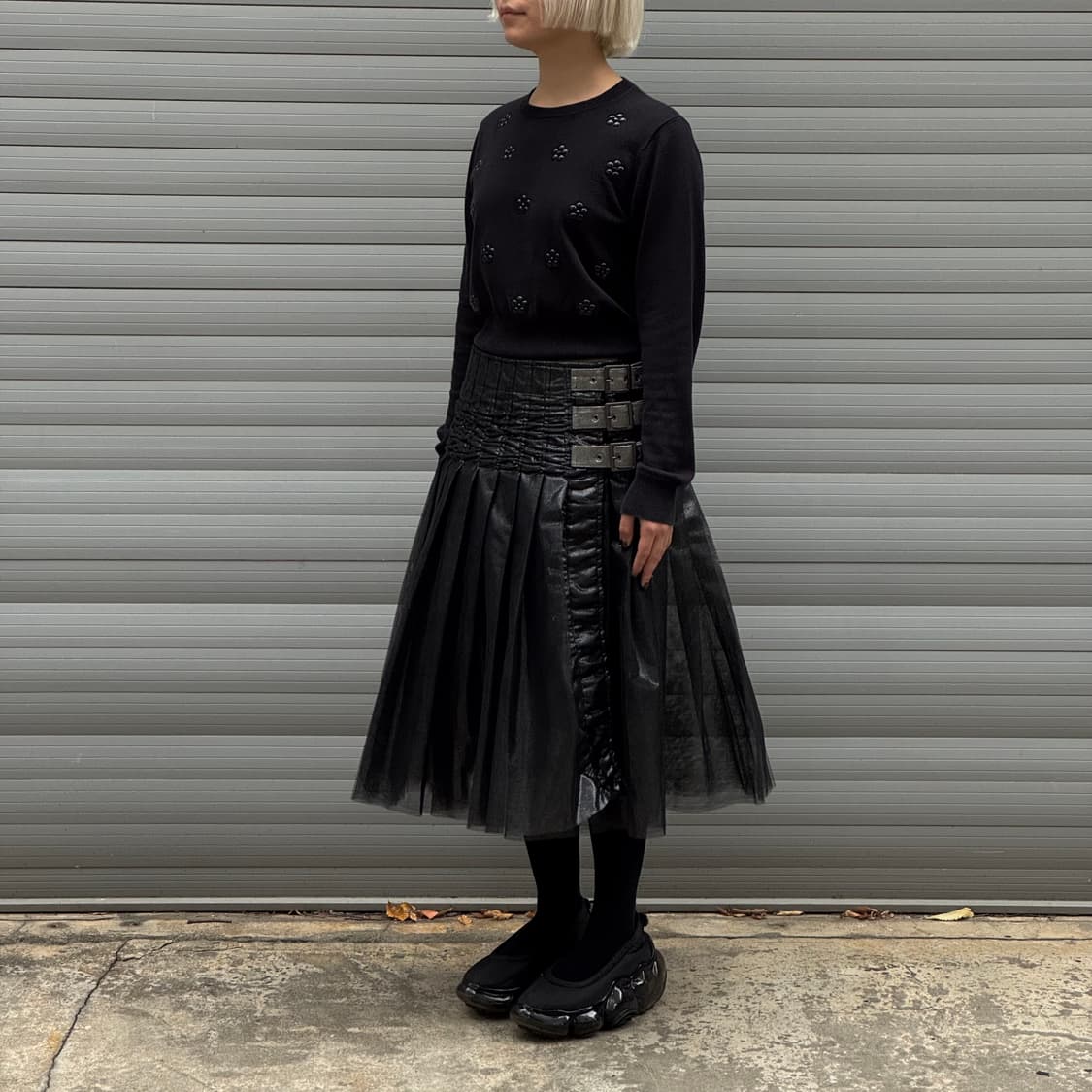 25SS Belted Pleated Black Skirt 상품이미지9