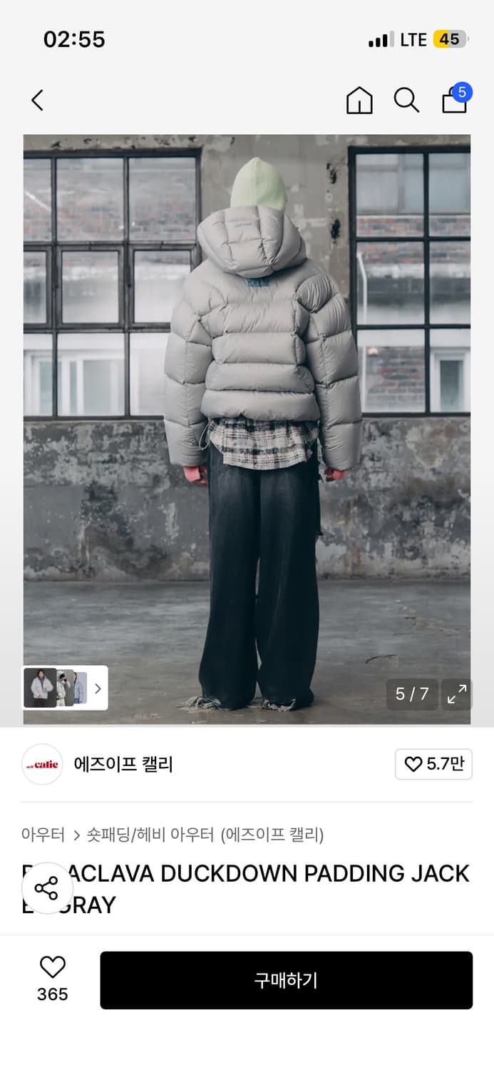 에즈이프캘리 패딩 상품이미지2