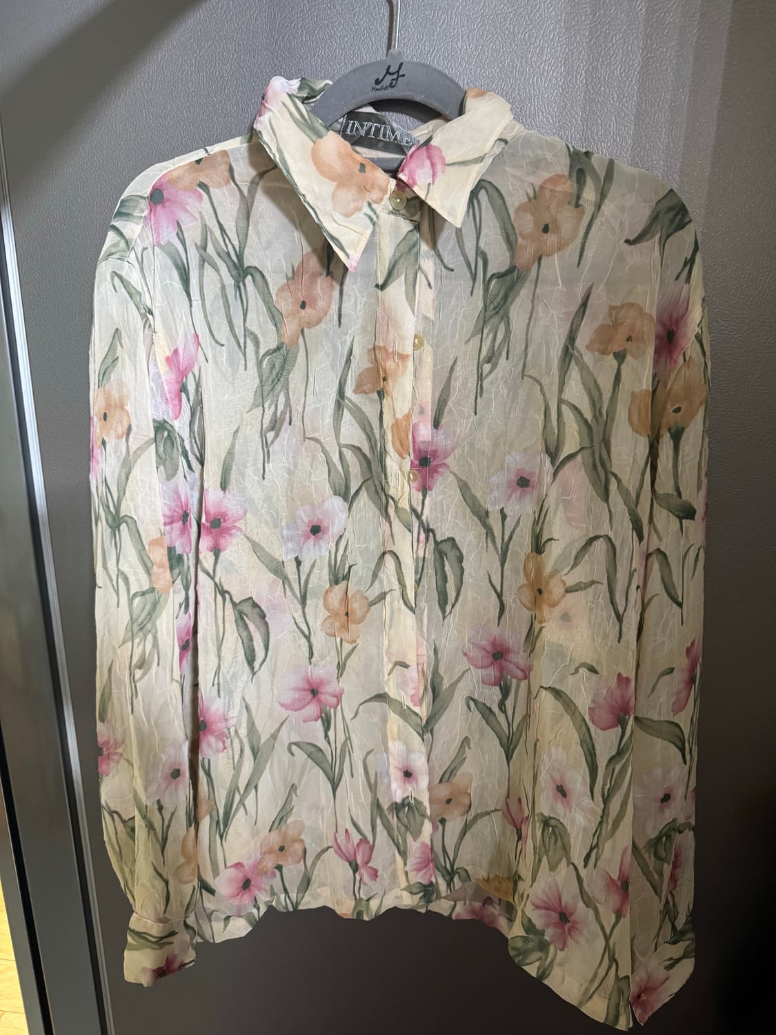 Flower sheer shirt 플라워 쉬어 빈티지 링클 셔츠 상품이미지1