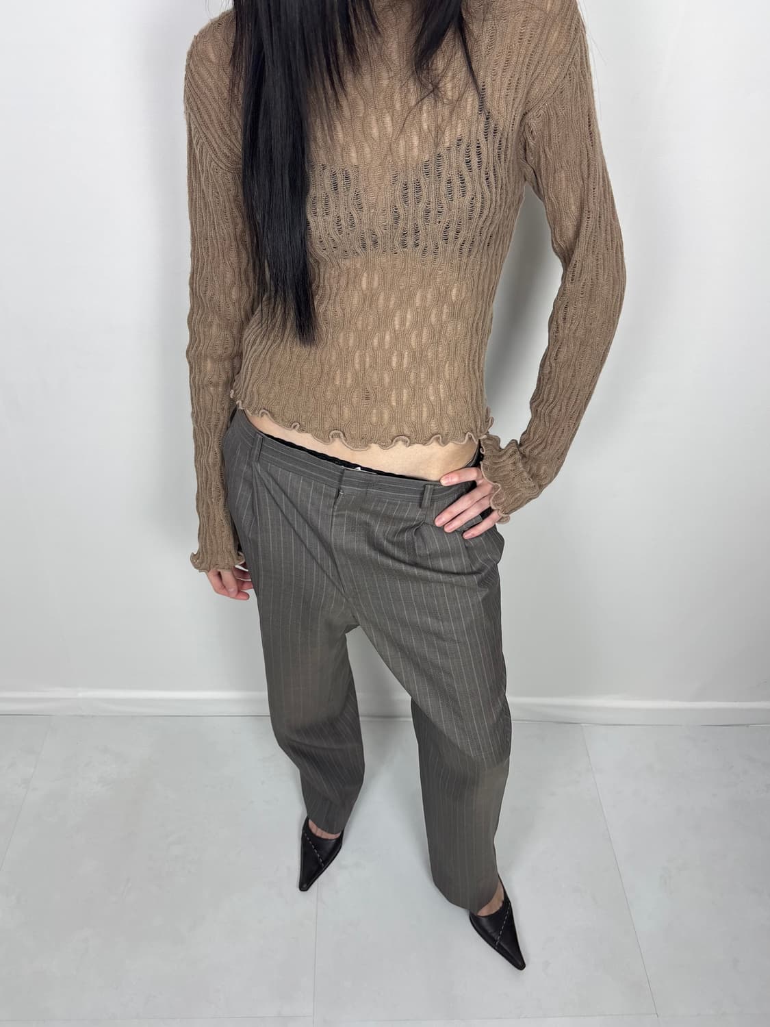 BROWN WAVE WOOL KNIT 상품이미지4