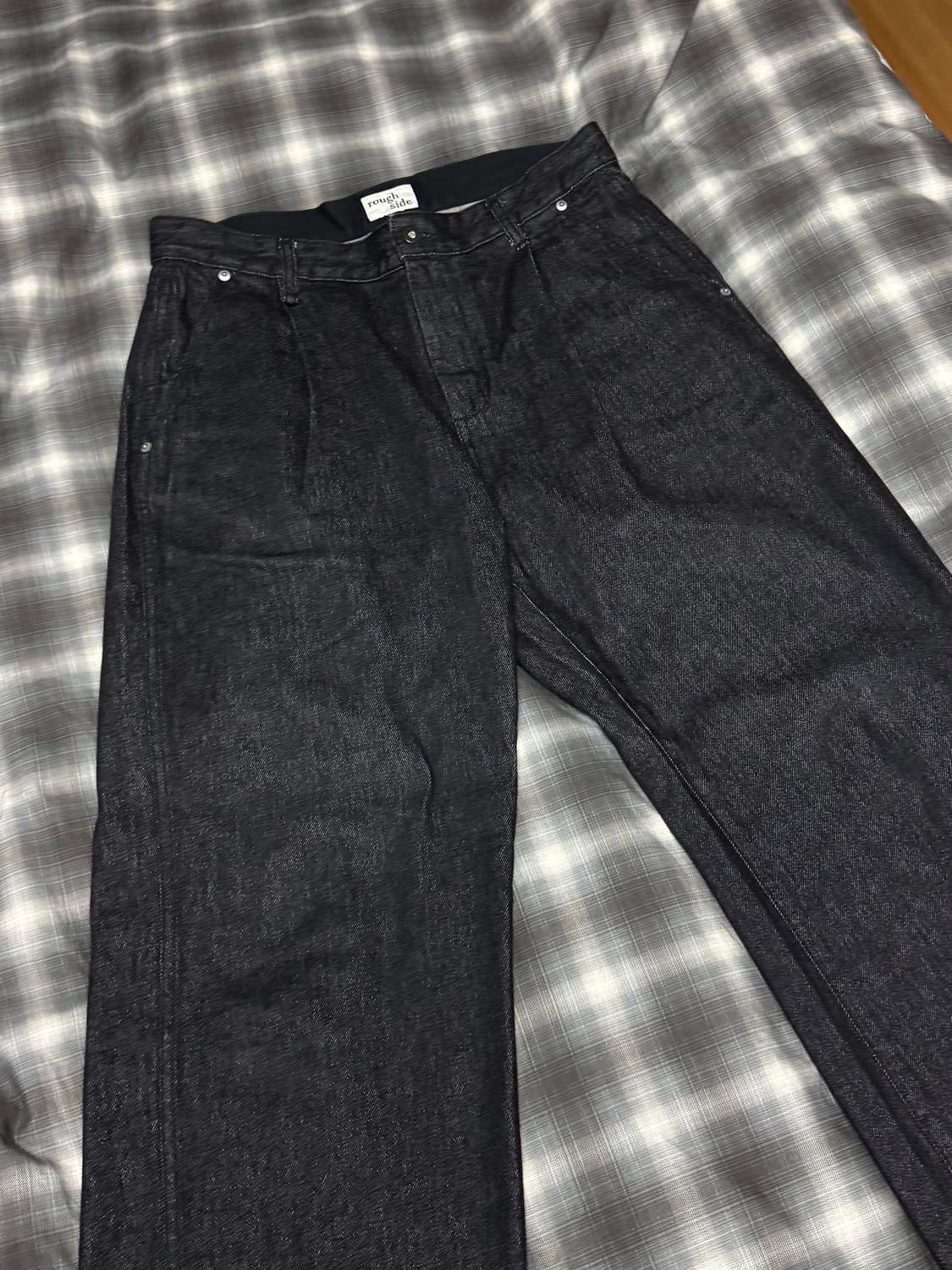 러프사이드 드레이프 데님 불랙 상품이미지1