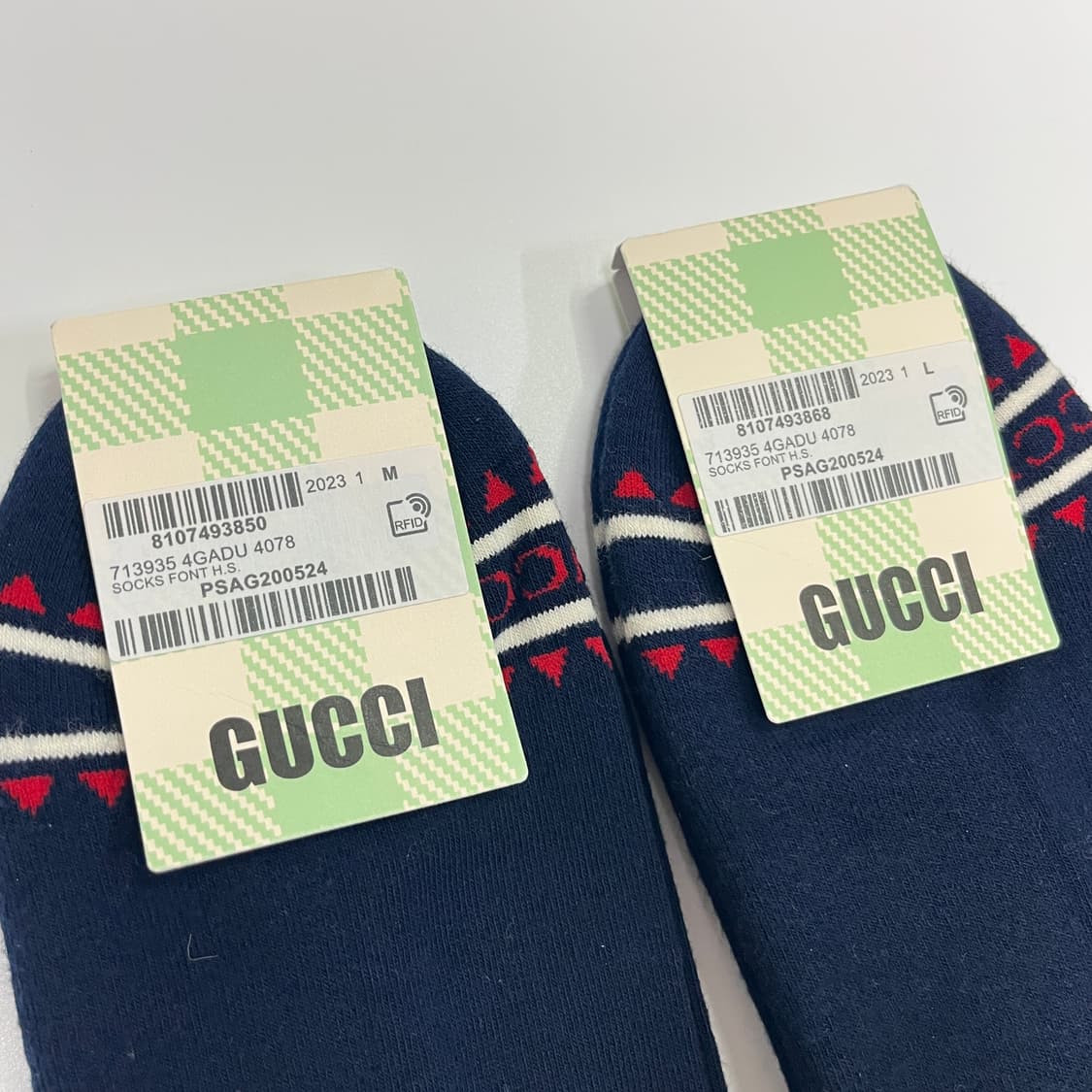 새상품 구찌 양말 Gucci  HA HA HA 컬렉션 삭스 네이비  상품이미지7