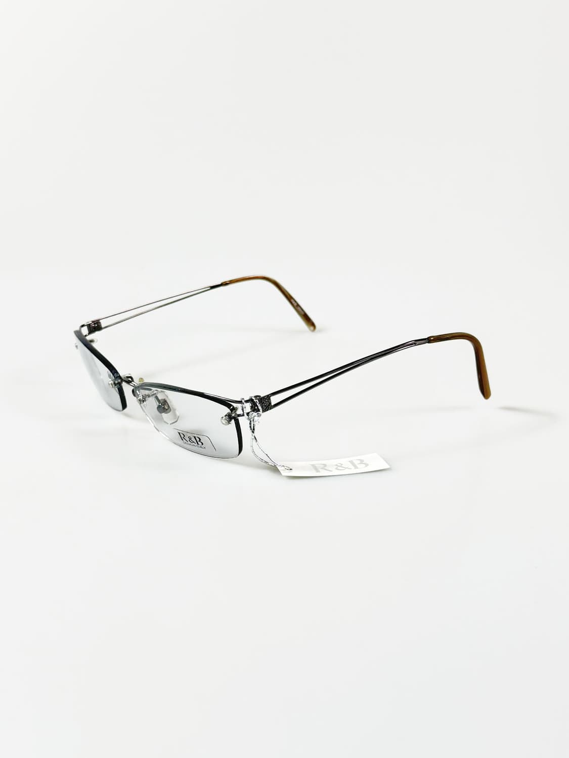 R&B EYEWEAR 반무테 스퀘어 메탈 프레임 빈티지 안경 상품이미지4