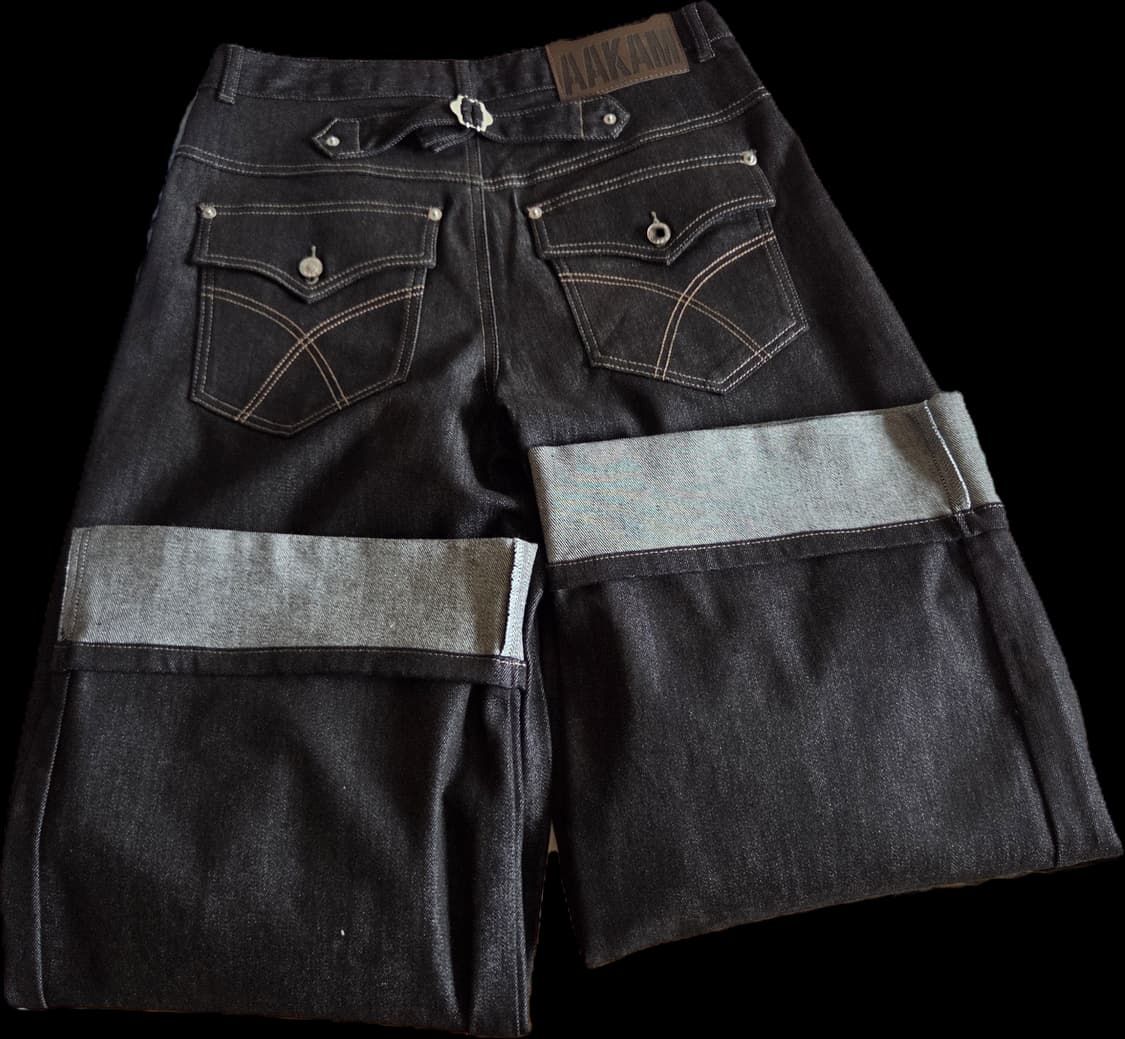 Cinch Back Denim Pants (Black) 상품이미지5