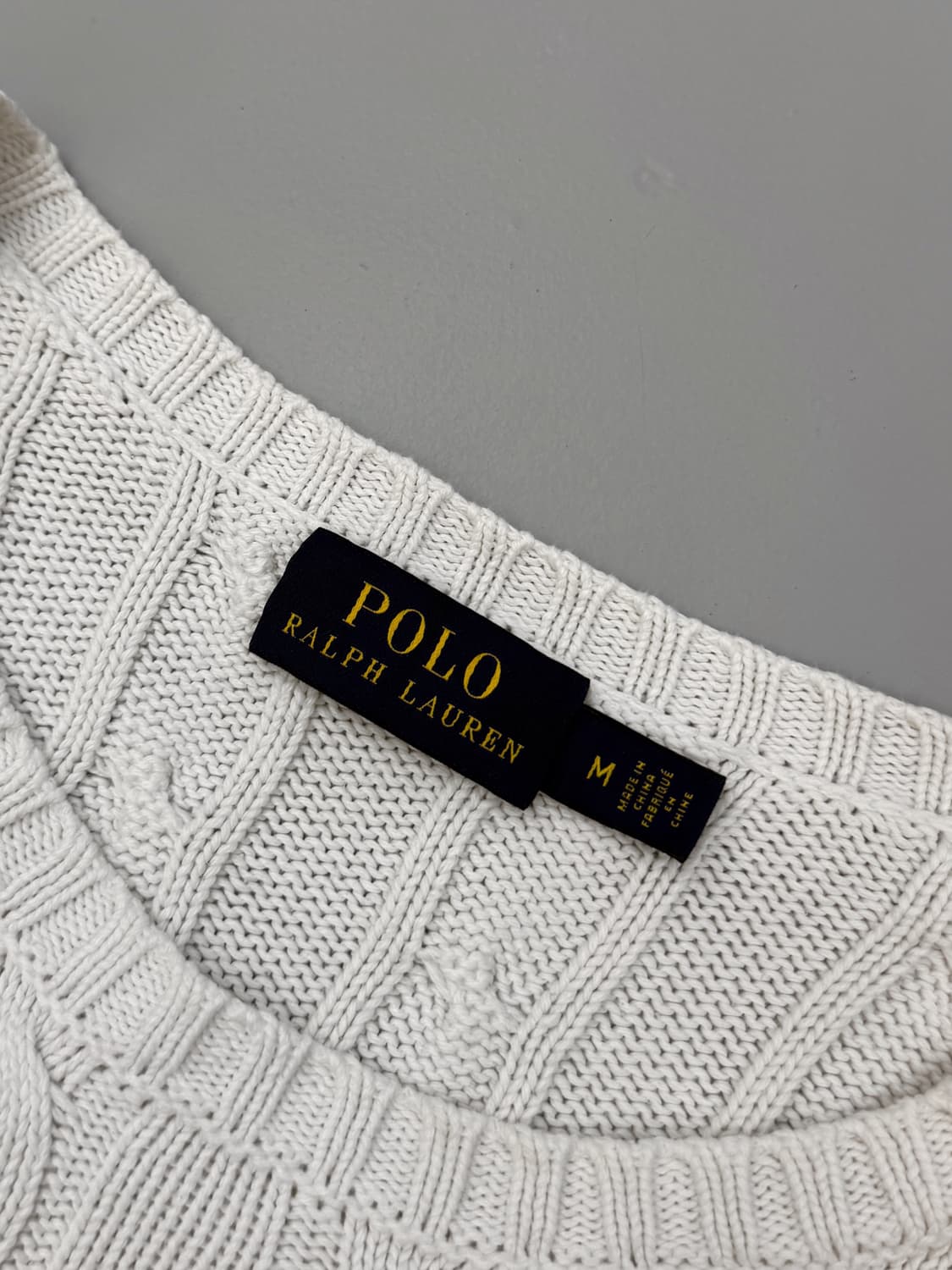 폴로 랄프로렌 신형 화이트 코튼 케이블 니트 상품이미지4
