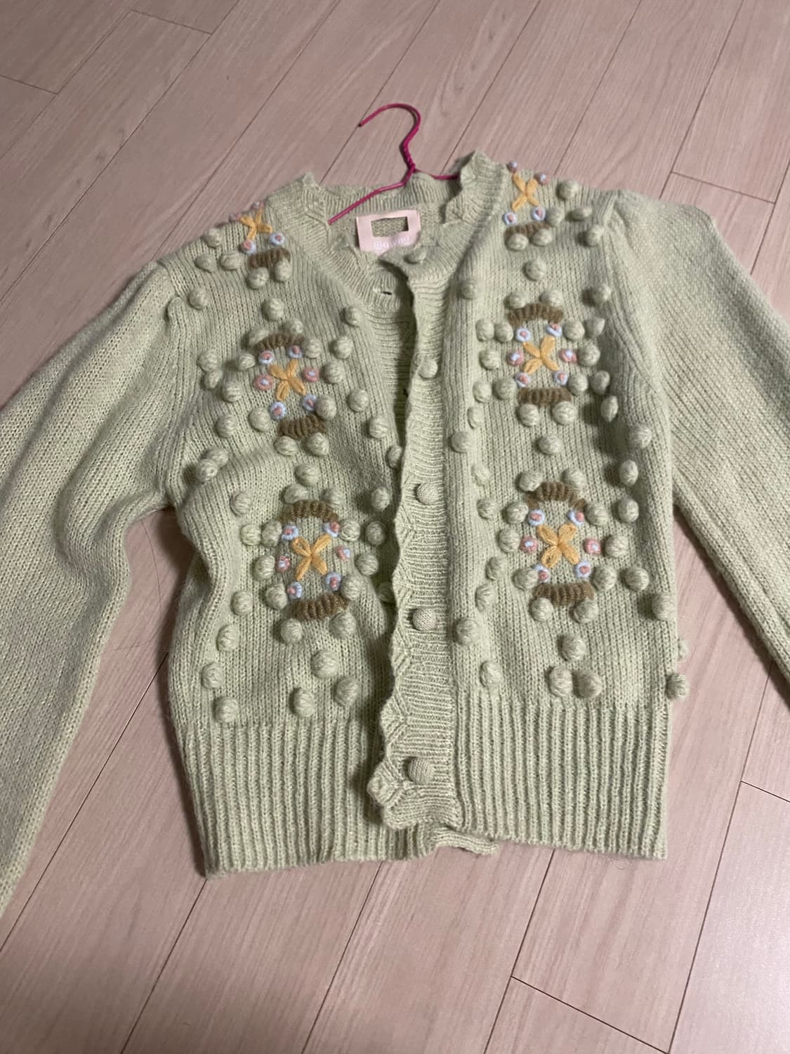 글로니 민트 가디건 박규영 착용 상품이미지2