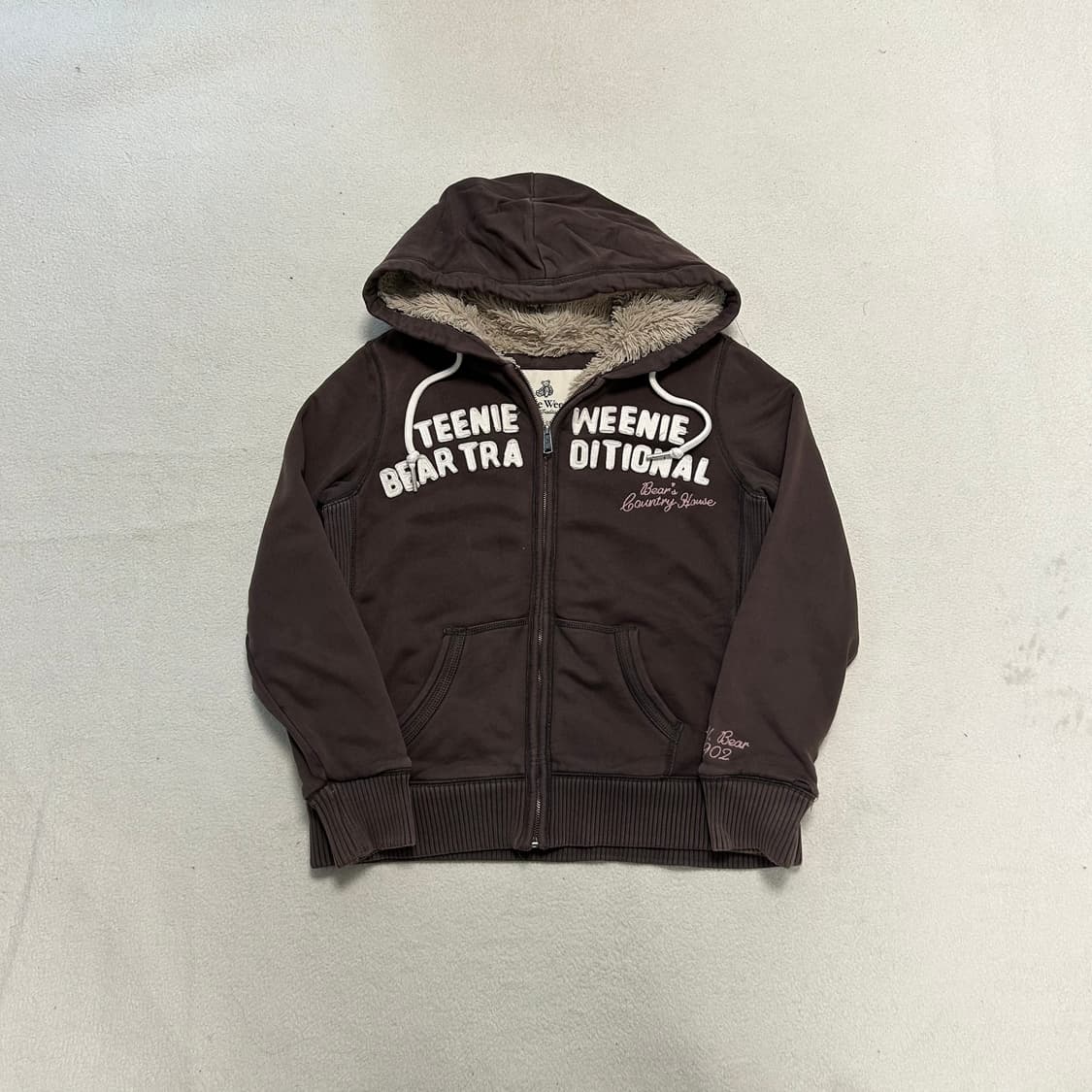 Teenie Weenie Brown fleece Hood Zip-up   상품이미지4
