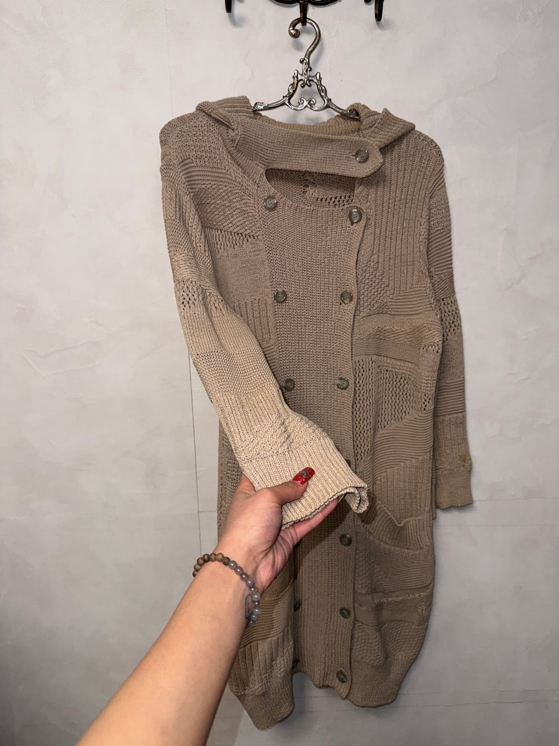 BNX double breasted hood long cardigan  상품이미지5