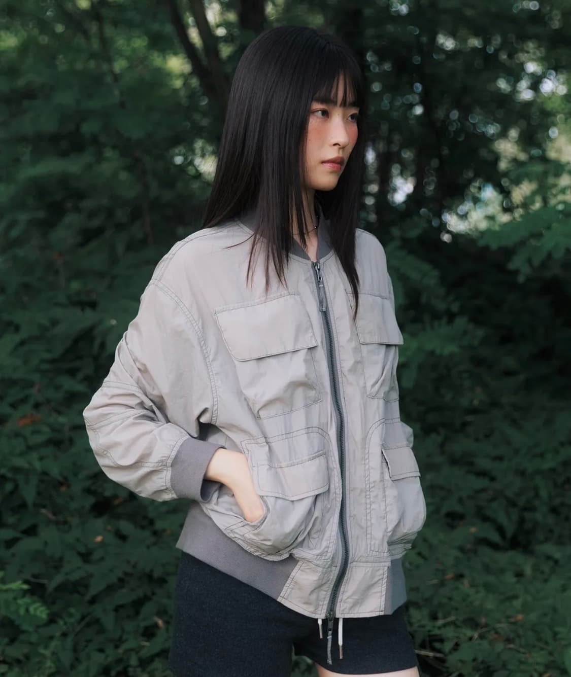 하이산-유틸리티 윈드 봄버 자켓 스톤 베이지 상품이미지1