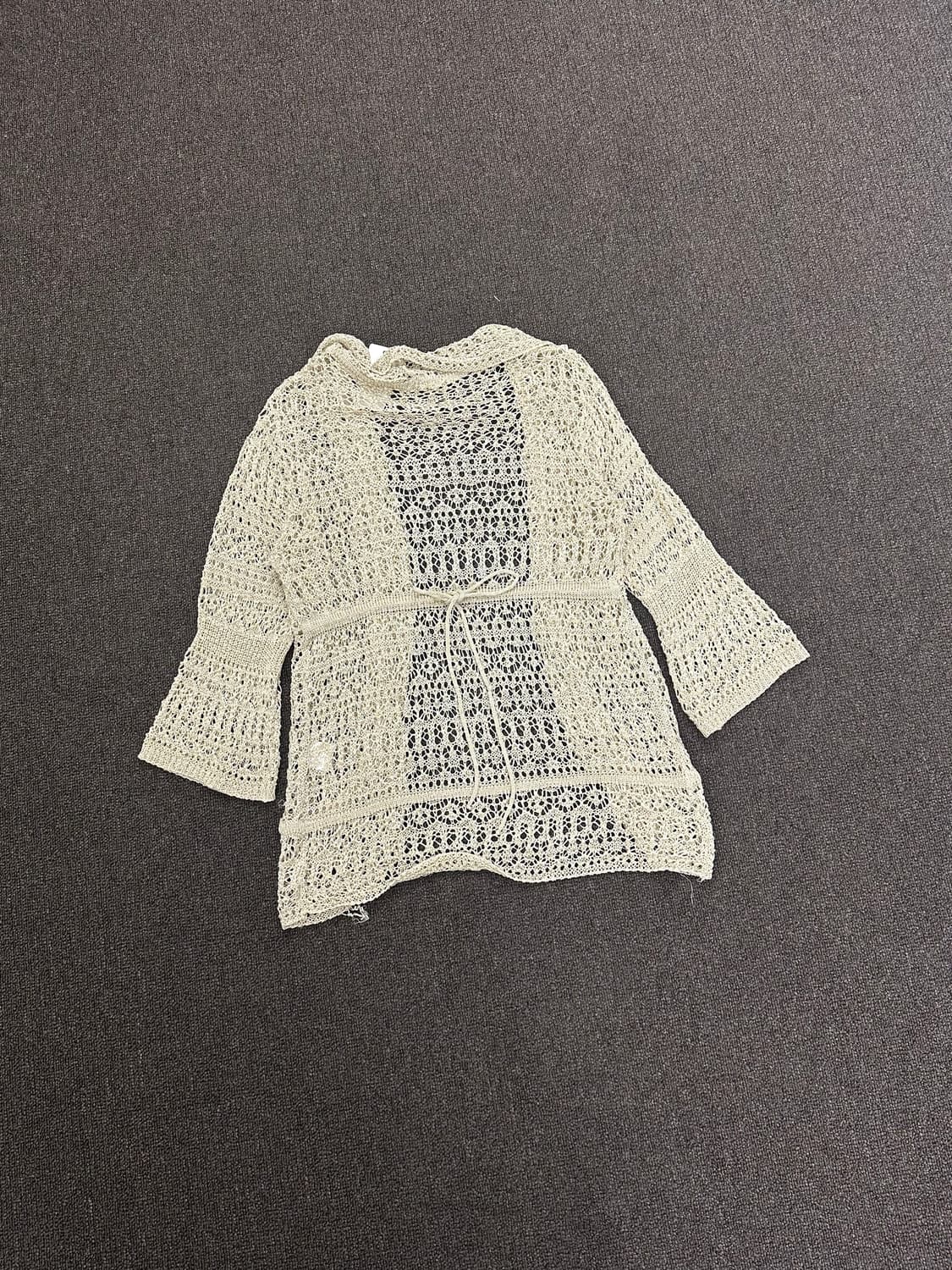 M~L)Japanese vintage 여성 크로셰 니트 가디건 상품이미지5