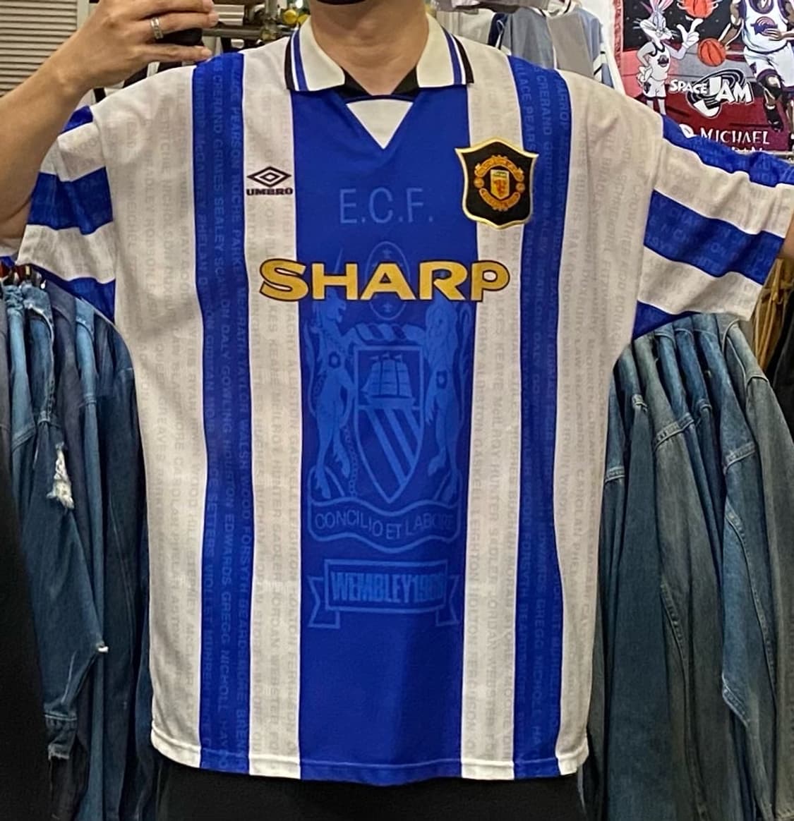 대장급 새상품급 엄브로 94년 맨유 어웨이 베컴유니폼 상품이미지7