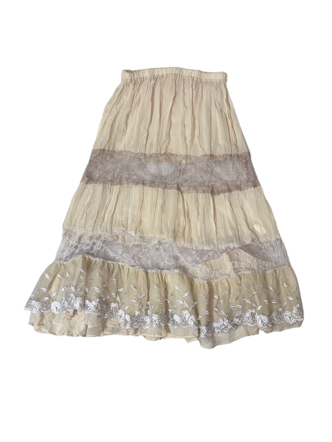 보헤미안 시스루 플라워 패치워크 스커트 상품이미지1