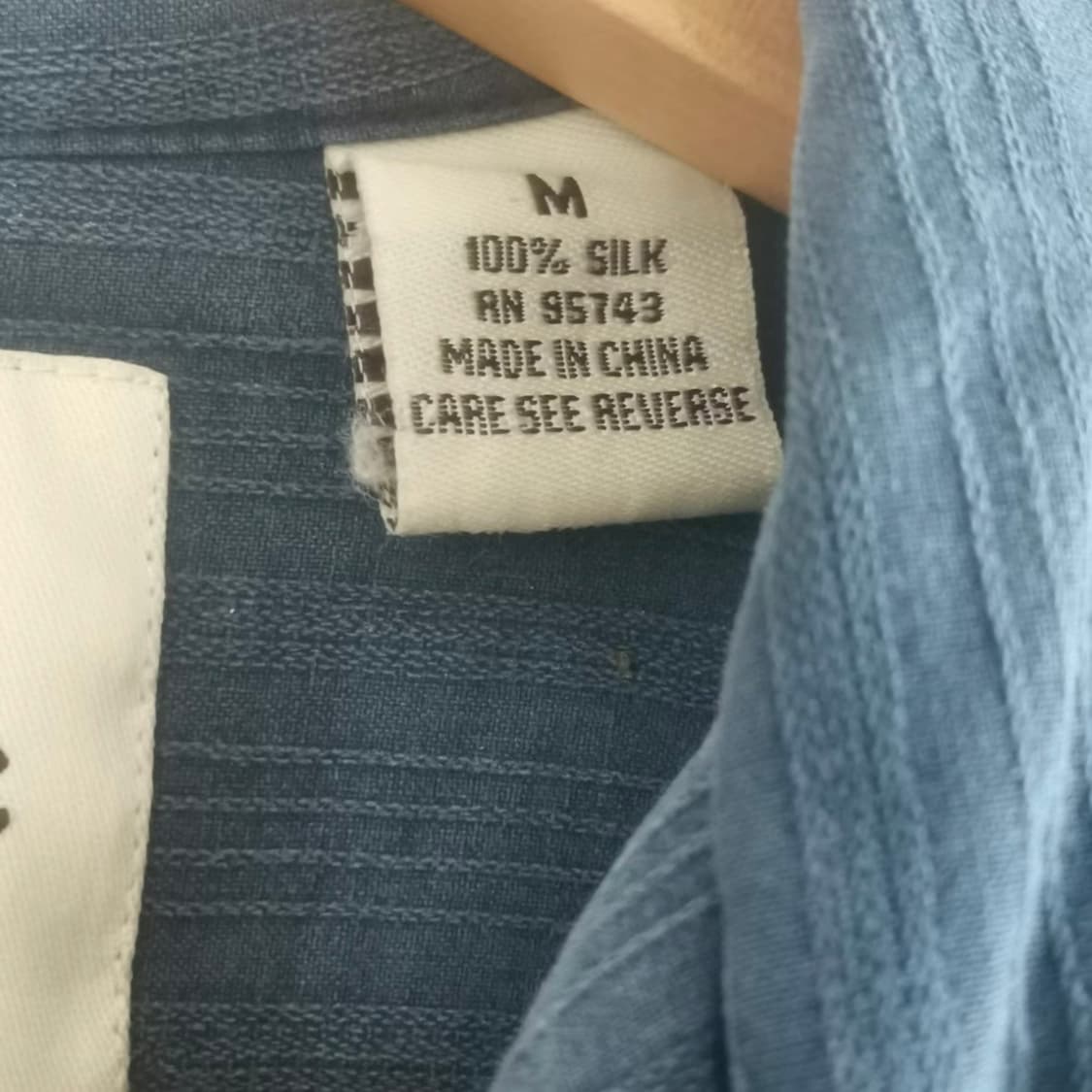  [Vintage]  Pure Silk 소프트 네이비 반팔 셔츠 상품이미지3