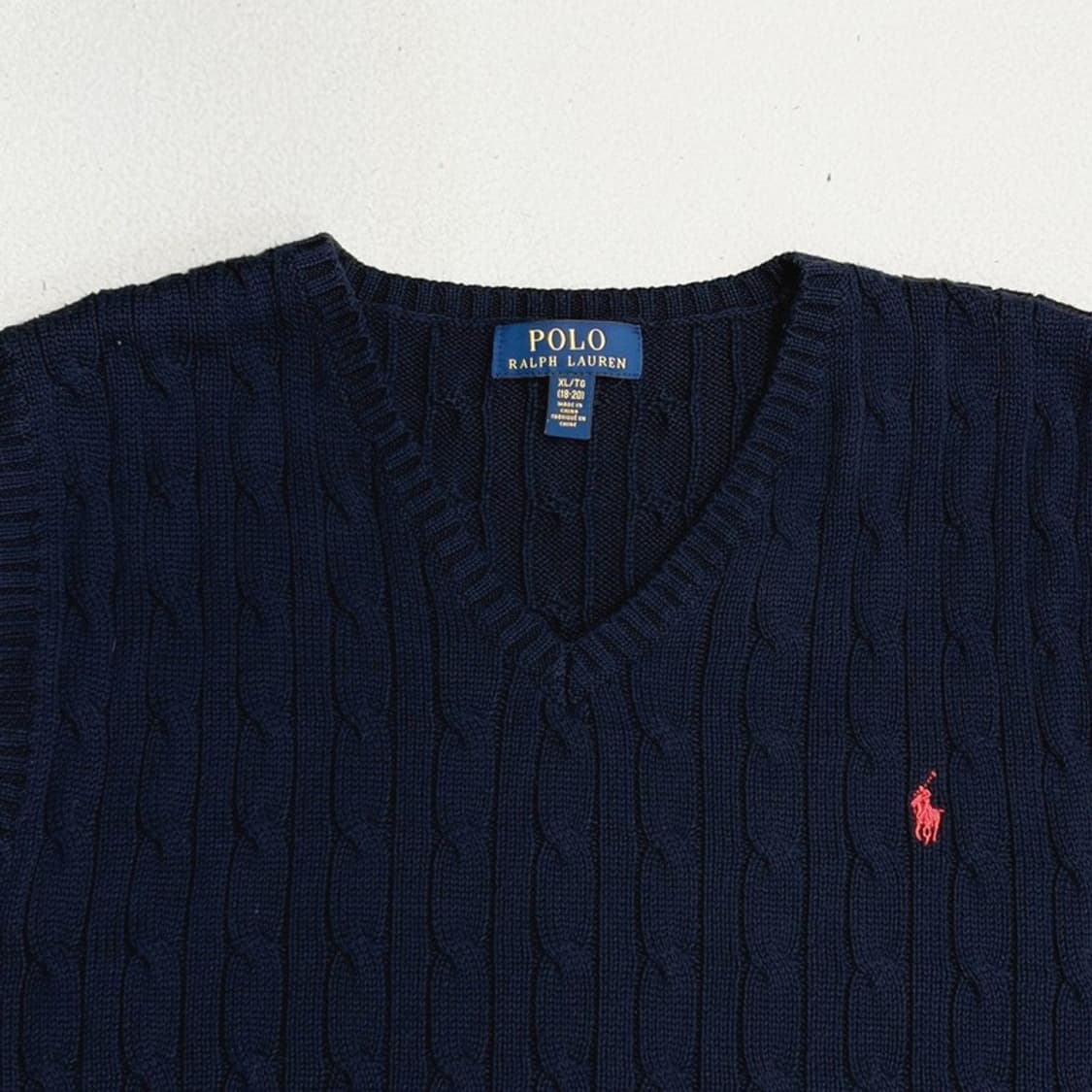 POLO 케이블 니트 코튼 베스트 XL 상품이미지3